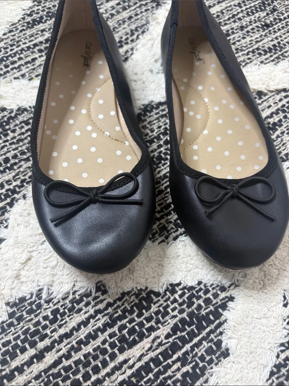 Taget cat & jack Black Ballet Flats with Bow girls size 1